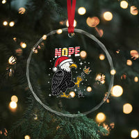 Funny Eagle No Kings In America Christmas 2025 Crystal Glass Ornament - Wonder Print Shop