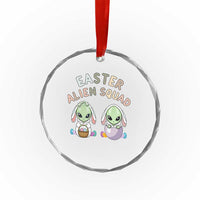Funny Easter Alien Squad Bunny Ears Gift Crystal Glass Ornament