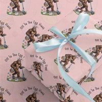 Funny Easter Bigfoot Wrapping Paper Roll Off To The Egg Hunt