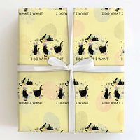 Funny Easter Black Cat Wrapping Paper Roll I Do What I Want