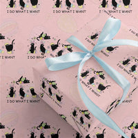Funny Easter Black Cat Wrapping Paper Roll I Do What I Want
