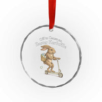 Funny Easter Bunny Crystal Glass Ornament Off To The Cause an Easter Kerfuffle