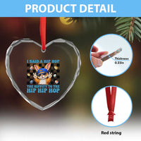 Funny Easter Bunny Heart Crystal Glass Ornament I Said A Hip Hop The Hippity To The Hip Hip Hop