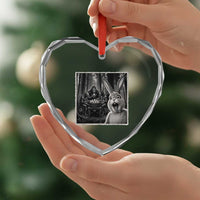 Funny Easter Bunny Selfie Heart Crystal Glass Ornament Bigfoot Jersey Devil Chupacabra Egg Hunt