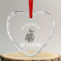 Funny Easter Bunny Skeleton Heart Crystal Glass Ornament Dead Inside But It Is Easter