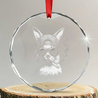Funny Easter Bunny Smoking Meme Crystal Glass Ornament