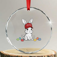 Funny Easter Bunny Wearing Hat American Crystal Glass Ornament