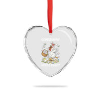 Funny Easter Chicken Bunny Ears Heart Crystal Glass Ornament Somebunny Needs Eggs