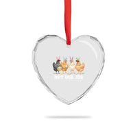 Funny Easter Chicken Heart Crystal Glass Ornament Not Our Job Bunny Hen Egg Hunter