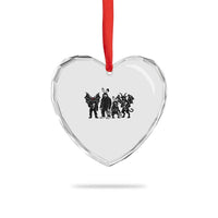 Funny Easter Cryptid Squad Heart Crystal Glass Ornament Bigfoot Mothman Jersey Devil Chupacabra Gift
