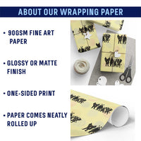 Funny Easter Cryptid Squad Wrapping Paper Roll Bigfoot Mothman Jersey Devil Chupacabra Gift