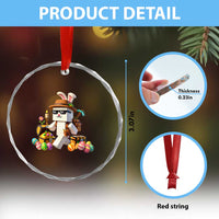 Funny Easter Day Bunny Miner Egg Video Game Crystal Glass Ornament
