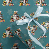 Funny Easter Day Bunny Miner Egg Video Game Wrapping Paper Roll