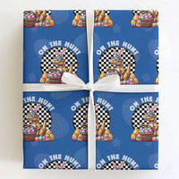 Funny Easter Day Dinosaur Bunny Wrapping Paper Roll On The Hunt Egg Hunting
