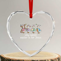 Funny Easter Day Silly Goose Heart Crystal Glass Ornament Silly Rabbit Easter Is For Jesus