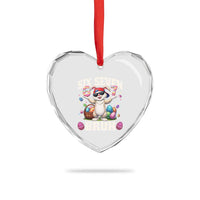 Funny Easter Day Six Seven Bruh Heart Crystal Glass Ornament 67 Bunny Easter Eggs