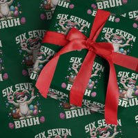 Funny Easter Day Six Seven Bruh Wrapping Paper Roll 67 Bunny Easter Eggs