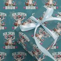 Funny Easter Day Six Seven Bruh Wrapping Paper Roll 67 Bunny Easter Eggs