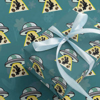 Funny Easter Day UFO Alien Bunny Wrapping Paper Roll