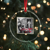 Funny Easter Jesus Crystal Glass Ornament Christian Jesus Come Back Bunny Selfie