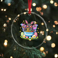Funny Easter Mothman Eating Ramen Crystal Glass Ornament Cryptid Lover Gift