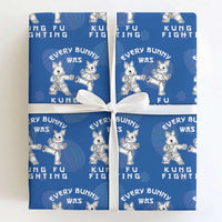 Funny Easter Rabbit Martial Arts Wrapping Paper Roll Every Bunny Was Kung Fu Fighting Cute Bunny Humor Gift