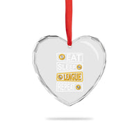 Funny Eat Sleep League Repeat Heart Crystal Glass Ornament Gaming Quote Gift For Gamer - Wonder Print Shop