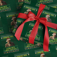 Funny Ed Gein Christmas Meme Wrapping Paper Roll Drinking Wine Eating This Sinful Cold Cuts Viral Scene - Wonder Print Shop