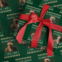Funny Ed Gein Drinking Wine Wrapping Paper Roll Im Going Drinking Yes I Am Christmas Meme - Wonder Print Shop