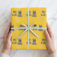 Funny Egg Hunter Wrapping Paper Roll Bunny Hunting Backward Cap Camouflage