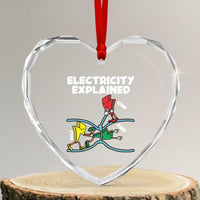 Funny Electricity Heart Crystal Glass Ornament Ohm's Law Electricity Explained - Wonder Print Shop