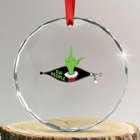 Funny Elf Hand Christmas Crystal Glass Ornament Ew People Anti Socaial Xmas TS14