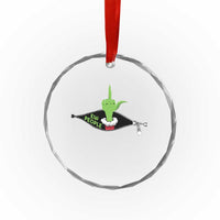 Funny Elf Hand Christmas Crystal Glass Ornament Ew People Anti Socaial Xmas TS14