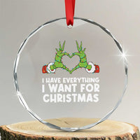 Funny Elf Hand Christmas Crystal Glass Ornament I Have Everything I Want For Christmas TS14