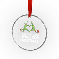 Funny Elf Hand Christmas Crystal Glass Ornament I Have Everything I Want For Christmas - Wonder Print Shop