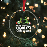 Funny Elf Hand Christmas Crystal Glass Ornament I Have Everything I Want For Christmas TS14