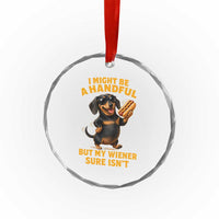 Funny Embarrassing Dachshund Crystal Glass Ornament Wiener Hot Dog Pun Crude Cringey Inappropriate Humor
