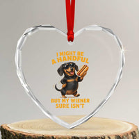 Funny Embarrassing Dachshund Heart Crystal Glass Ornament Wiener Hot Dog Pun Crude Cringey Inappropriate Humor