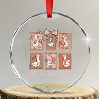 Funny Endometrial Cancer Warrior Goose Crystal Glass Ornament Just A Strong Goose
