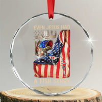 Funny Even Jesus Had A Fish Story Crystal Glass Ornament Fisherman Christian Fishing TS11