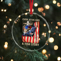 Funny Even Jesus Had A Fish Story Crystal Glass Ornament Fisherman Christian Fishing TS11
