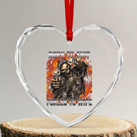 Funny Evil Skeleton Meme Heart Crystal Glass Ornament Born to Shit Forced to Wipe - Wonder Print Shop