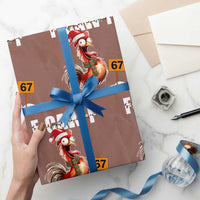 Funny F Caw F 67 Meme Christmas Wrapping Paper Roll Xmas Cartoon Rooster Chicken Poultry Humor - Wonder Print Shop