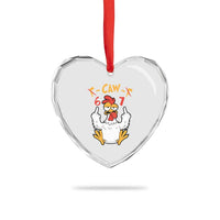 Funny F Caw F 67 Meme Heart Crystal Glass Ornament Cartoon Chicken Six Seven Poultry Humor - Wonder Print Shop