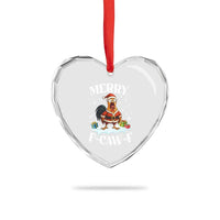 Funny F Caw F Chicken Christmas Heart Crystal Glass Ornament Merry F Caw F Quote Holiday - Wonder Print Shop
