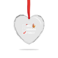 Funny F Caw F Chicken Christmas Heart Crystal Glass Ornament Nice Naughty Cartoon Rooster Poultry Animal - Wonder Print Shop