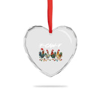 Funny F Caw F Chicken Christmas Heart Crystal Glass Ornament Xmas Rooster Meme Poultry Farm - Wonder Print Shop