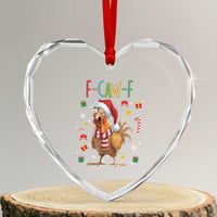 Funny F Caw F Chicken Joke Gift Heart Crystal Glass Ornament Christmas Gift - Wonder Print Shop