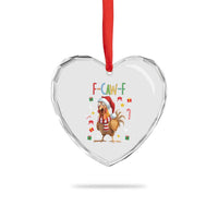 Funny F Caw F Chicken Joke Gift Heart Crystal Glass Ornament Christmas Gift - Wonder Print Shop