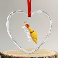 Funny F Caw F Chicken Toy Heart Crystal Glass Ornament Poultry Humor - Wonder Print Shop